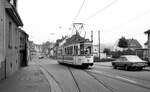 Straßenbahn Neunkirchen/Saar__GT4 Nr.2 [ME 1961] auf Linie 2 zum 'Steinwald' in der Steinwaldstr.