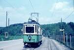 Straßenbahn Reutlingen__Tw 54 [ME 1928] auf Linie 3 an der Endstation Altenburg.