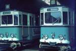 END Straßenbahn Esslingen-Nellingen-Denkendorf__Die aber auch nach Scharnhausen und Neuhausen fuhr.__Tw 10 [ME 1942] und Tw 6 [ME 1927] schauen aus der Halle.