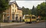 Tw 2 der Woltersdorfer Strassenbahn zum Jubiläum der Strausberger Eisenbahn auf Pendelfahrten Höhe Berliner Straße.