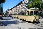 OEG Rastätter Wagen 77 bei der RNV Straßenbahnparade 125 Jahre elektrische Straßenbahn in Mannheim am 29.06.25 in der Innenstadt
