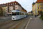 WVV Straßenbahn Würzburg LHB GT-E Wagen 209 am 27.12.23 in Würzburg