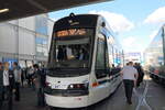 Neue Straßenbahn Skoda 36t rnv der Škoda Group auf der InnoTrans in Berlin vorgestellt, hier am 22.