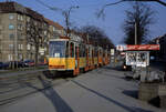 Berlin BVG SL 3 (KT4D 219 032) Prenzlauer Berg, Bornholmer Straße / Björnsonstraße im April 1993.