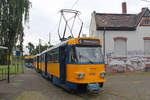 Leipzig LVB SL 4 (T4D-M1 (LVB-Typ 33c) 2136) Gohlis, Landsberger Straße (Endstelle) am 25. Juli 2017.