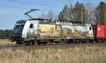 Endlich mal sauberer als beim letzten mal, die 386 020-2  150 Jahre Hafenbahn .