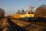 RP 218 447 mit Messzug am 07.02.2023 in Sildemow.