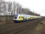 MEr 36516 L�neburg - Hamburg-Harburg bei der Ausfahrt am 31.01.09 aus Radbruch Richtung Winsen (Luhe).