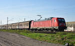 187 119-3 der DB Cargo unterwegs in Richtung Hamburg. Höhe Bardowick, 20.04.2018.