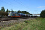 Hectorrail 162.002  Lang (151 070-0) mit einem Kesselzug unterwegs in Richtung Lüneburg.