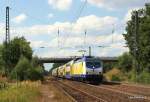 ME 146-10 brettert am 16.08.09 mit dem ME 80949 nach Gttingen durch Radbruch Richtung Lneburg. Dank an den Tf fr das Fernlicht!