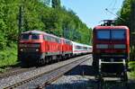 Am 30.05.21 Zogen 218 385-3 und 218 833-2 IC 2310 ab Itzehoe nach Westerland.