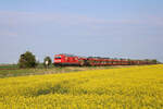 DB 245 022 zieht einen SyltShuttle von Niebüll nach Westerland(Sylt) und passiert hier gerade das Einfahrvorsignal von Lehnshallig. (15.05.2023)