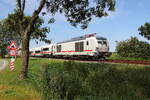 ICE der neuen Art Talgo mit Lokbespannung einer 248 504 von Westerland unterwegs nach K�ln. Aufgenommen am 03.08.2026 in Koldenb�ttel