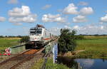ICE 2311 nach K�ln mit 248 501 bei Hattstedt auf Br�cke �ber die Arlau.