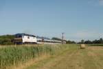 Eine Nord-Ostsee-Bahn verlässt Klanxbüll am 14.07.2015 in Richtung Westerland (Sylt).