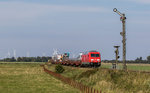 245 023 mit einem Syltshuttle bei Lehnshallig, aufgenommen am 31. August 2016.