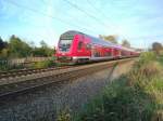 RE 21577 von Lbeck Hbf nach Hamburg Hbf kurz vor der Einfahrt in Reinfeld (Holst.) am 29.10.08.