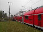 218 407-5 zieht am 13.12.08 den RE 21413 Lbeck Hbf - Hamburg Hbf aus dem Reinfelder Bf Richtung Bad Oldesloe.