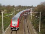 RE 21577 rast mit 140 km/h durch Altenfelde Richtung Reinfeld (Holst.).