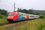 101 066  Einziganders  zog am 20.08.2022 den IC 2213 vom Ostseebad Binz nach Koblenz Hbf.