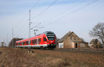 Ein Triebzug der Baureihe 429 hat den Bahnhof Velgast in Richtung Rostock verlassen.