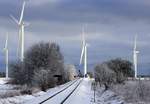 16.01.2017 - UBB Triebwagen zwischen Buggenhagen und Karlsburg.