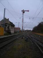 Der Ausfahrbereich in Sassnitz in Richtung Lancken am 02.Dezember 2011.