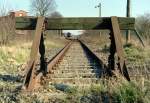 Bis hier und nicht weiter: das Ende der ehemals bis Ratzeburg f�hrenden Strecke Hagenow Land–Zarrentin am 12.03.1995
