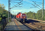 Rungenwagenzug mit 261 013-7 (Voith Gravita 10 BB) DB durchfährt den Hp Magdeburg Herrenkrug auf der Bahnstrecke Berlin–Magdeburg (KBS 201) Richtung Biederitz.
(Smartphone-Aufnahme)
[14.10.2019 | 14:15 Uhr]