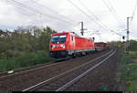Hochbordwagenzug mit 187 156-5 DB durchfährt den Hp Magdeburg Herrenkrug auf der Bahnstrecke Berlin–Magdeburg (KBS 201) Richtung Magdeburg-Neustadt.
Aufgenommen am Ende des Bahnsteigs 1.
Bild durchlief die Selbstfreischaltung (Ausrichtung).
(Smartphone-Aufnahme)
[29.10.2019 | 14:13 Uhr]