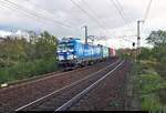 Containerzug mit 193 838-0 (Siemens Vectron) der ENON Gesellschaft mbH & Co. KG, eingesetzt bei der Eisenbahngesellschaft Potsdam mbH (EGP), durchfährt den Hp Magdeburg Herrenkrug auf der Bahnstrecke Berlin–Magdeburg (KBS 201) Richtung Magdeburg-Neustadt.
Aufgenommen am Ende des Bahnsteigs 1.
(Smartphone-Aufnahme)
[29.10.2019 | 14:18 Uhr]