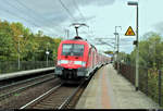 182 011-7 (Siemens ES64U2) von DB Regio Nordost als RE 3120 (RE1) von Frankfurt(Oder) nach Magdeburg Hbf steht im Hp Magdeburg Herrenkrug auf der Bahnstrecke Berlin–Magdeburg (KBS 201).