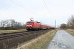 114er  Sandwich , bestehend aus 114 039 & 114 027 am RE3 Falkenberg (Elster) - Stralsund Hbf. Aufgenommen am 02.02.2022 bei Brandshagen.