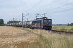 EBS 155 007 mit dem Sirupzug aus Anklam. Aufgenommen bei Neu Kosenow am 27.06.2022.
