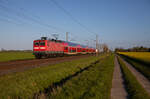 Die 112 165 zog am 03.05.2023 den RE3 3314 von Lutherstadt Wittenberg nach Stralsund, durch Groß Jasedow.
