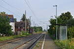 Blick über den Bahnhof Oehna in Richtung Jüterbog.