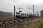 Die 248 005 der Mindener Kreis Bahn zog am 23.11.2022 einen Kesselzug durch Herzsprung, weiter nach Stendell.