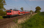 Am 13.05.2023 zog die 112 112 den RE3 3312 von Lutherstadt Wittenberg nach Stralsund, durch Engelswacht.