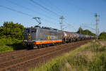 Am 13.06.2023 kam die Hectorrail 162.008 (151 003) mit Kesseln durch Stralsund gerollt.