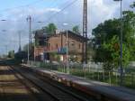 Wieviele Stationen zwischen Stralsund und Berlin ist nach dem R�ckbau,nicht mehr ben�tigter Gleise,ist auch Ferdinandshof kein Bahnhof mehr und nur noch ein Haltepunkt.Aufnahme am 12.Mai 2012 aus dem Zugfenster.