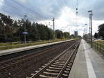 Bahnhof Biesenthal Richtung Berlin mit dem beiden Bahnsteigen am 31.August 2018.
