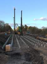 Neues von der Baustelle an der Strecke Nassenheide-L�wenberg am 28.10.2012.