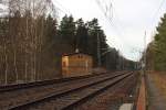 Die ehemalige Blockstelle Fichtengrund an der Berliner Nordbahn am 24.02.2015.