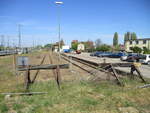 Die Ladegleise in Waren(Müritz) am 27.April 2020.