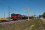 Mit einem Ganzzug Kesselwagen ist 272 204-9 der Cargo Logistik Rail-Service (CLR) auf dem Weg in Richtung Neustrelitz/Berlin.