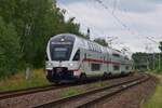 Der neue Intercity. 2020 waren die 4110 noch neu und verbinden nun Rostock mit Dresden. Hier rauscht 4110 614 vom Flughafen Schönefeld kommend durch Blankenfelde.

Blankenfelde 17.07.2020