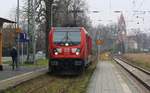 DB 147 016 auf 1 in den Bf Demmin eingefahren von Stralsund kommend - 02.12.2020