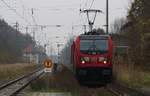 DB 147 016 auf 1 aus Bf Demmin ausfahrend Richtung Neubrandenburg - 02.12.2020