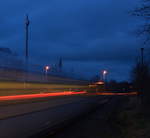 Ausfahrt eines 643ers der NEB gen Werneuchen in Ahrensfelde.